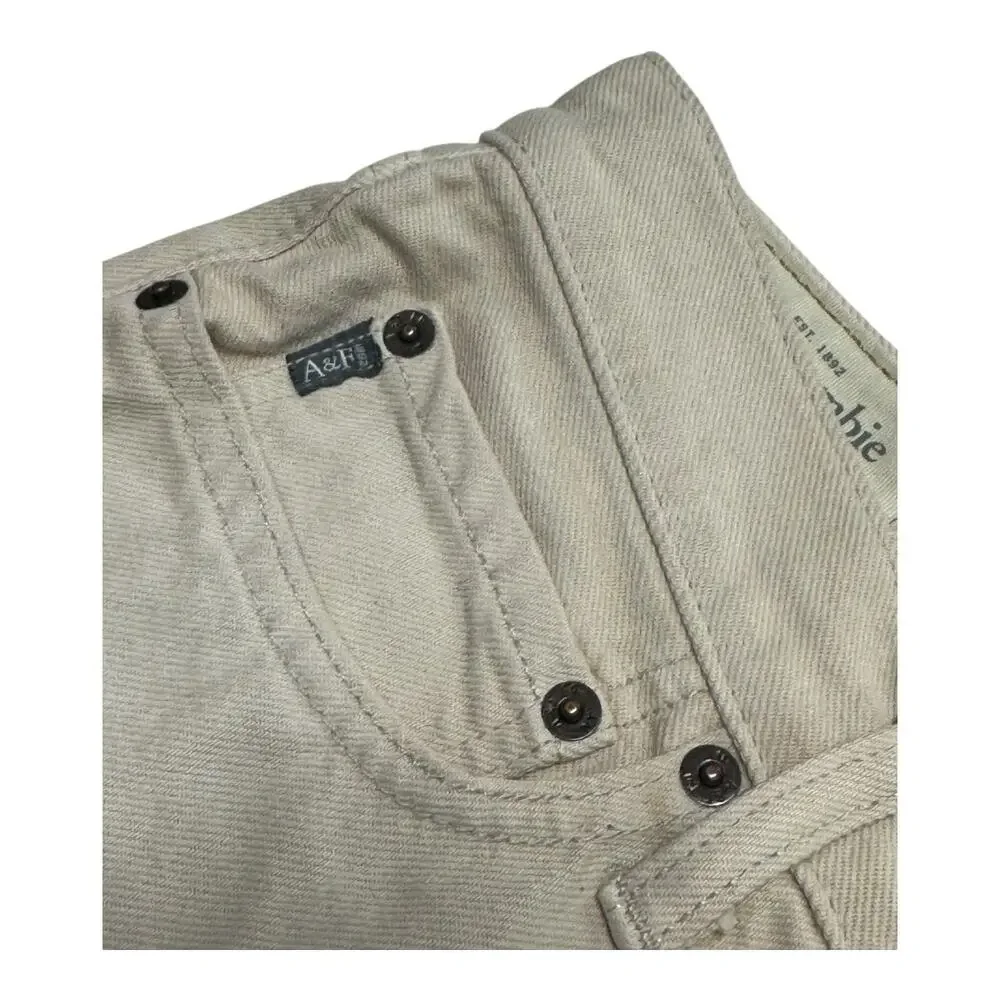 Abercrombie & Fitch Men 34x32 Tan Button Fly Slim Straight Leg Jeans Casual - Picture 4 of 10